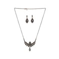 thumbnail image 1 of SOHI Women Brown Rhodium-Plated Stone Studded Jewellery Set, 1 of 6