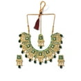 thumbnail image 1 of SOHI Women Green Kundan Gold Plated Necklace Set, 1 of 6