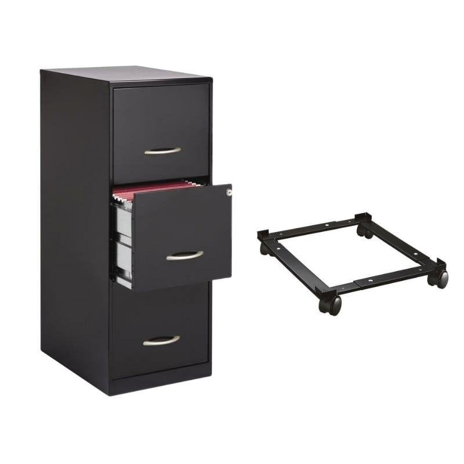 SOHO 2 Piece 3 Drawer Letter File Cabinet and Mobile File Caddy in