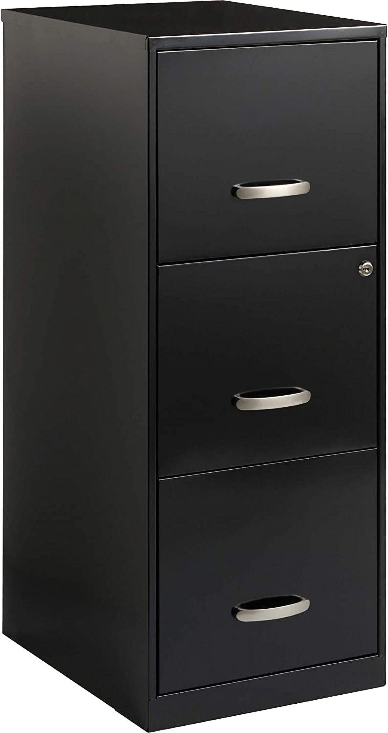 Black Vertical 3-Drawer Lockable Steel File Cabinet