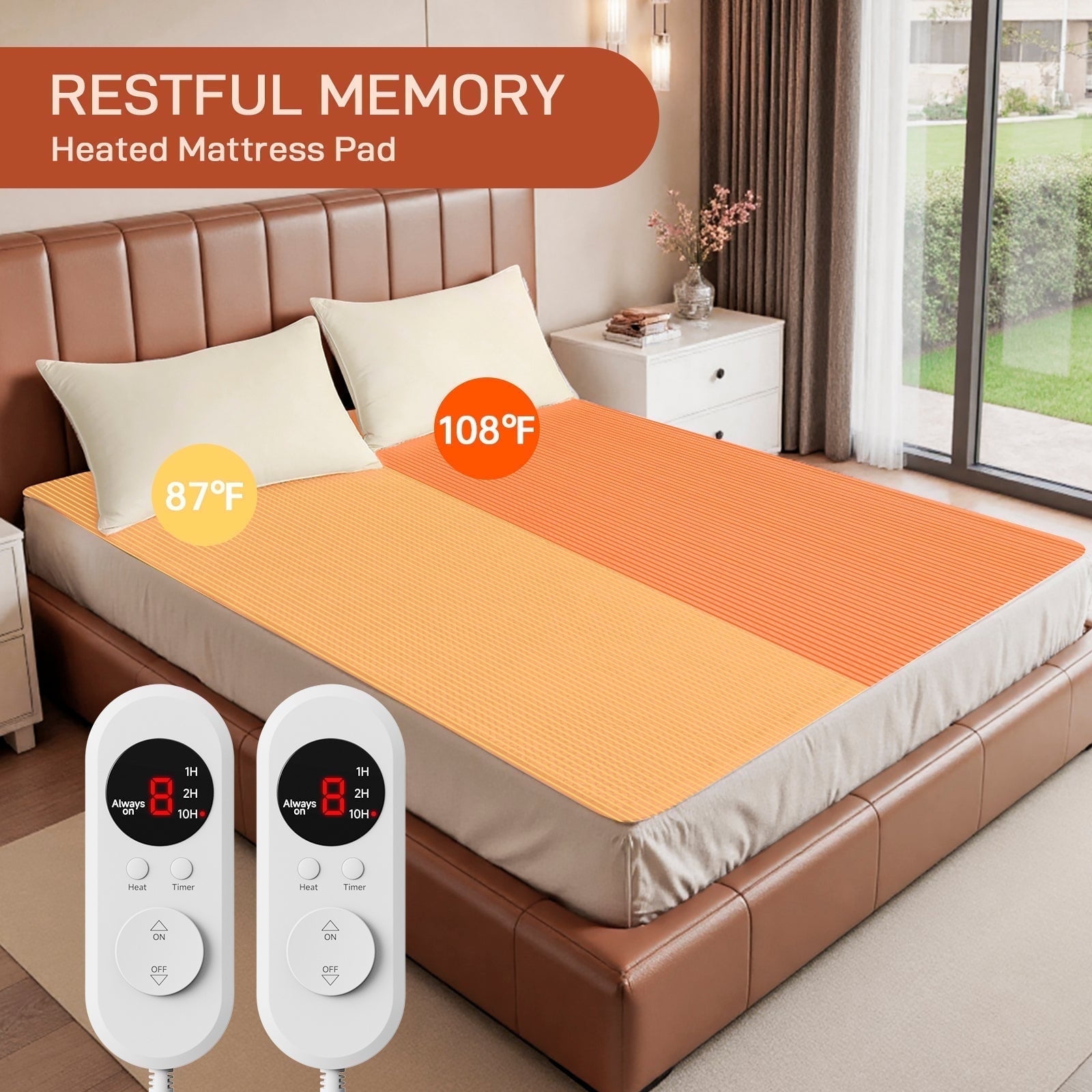 SOHTOPHO Heated Mattress Pad King, Heated Blanket, Cream, 78" x 80", Electric Mattress Pads, Heated Mattress, Bed Warmer, Bed Heater, Electric Blanket, Heated Mattress Cover, Heated Pad for Bed