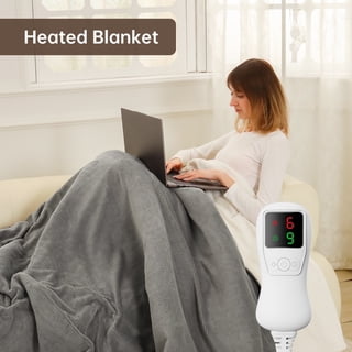 Heated Blanket Throw Size, Washable Heated Throw Blanket Electric, Electric Throw Blanket, Gray, 50" x 60", Blanket Warmer Heating blanket Heat Warming Blanket Electric Blanket Throw Heater