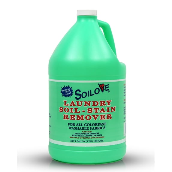 Soilove Stain Remover for Clothes (128oz) – Powerful Formula Clings, Penetrates and Lifts Tough Stains like Blood, Grease, Grass, & More – Prewash for Clothes