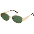 thumbnail image 1 of SOJOS Retro Oval Sunglasses, UV400 Protection, Unisex, Shiny Gold/Green, 1 of 16