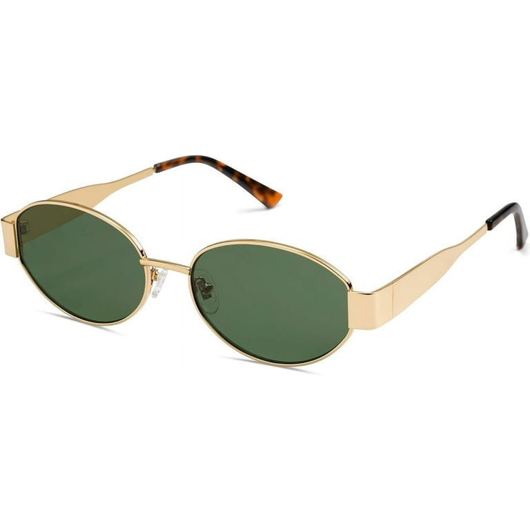 SOJOS Retro Oval Sunglasses, UV400 Protection, Unisex, Shiny  display picture 2