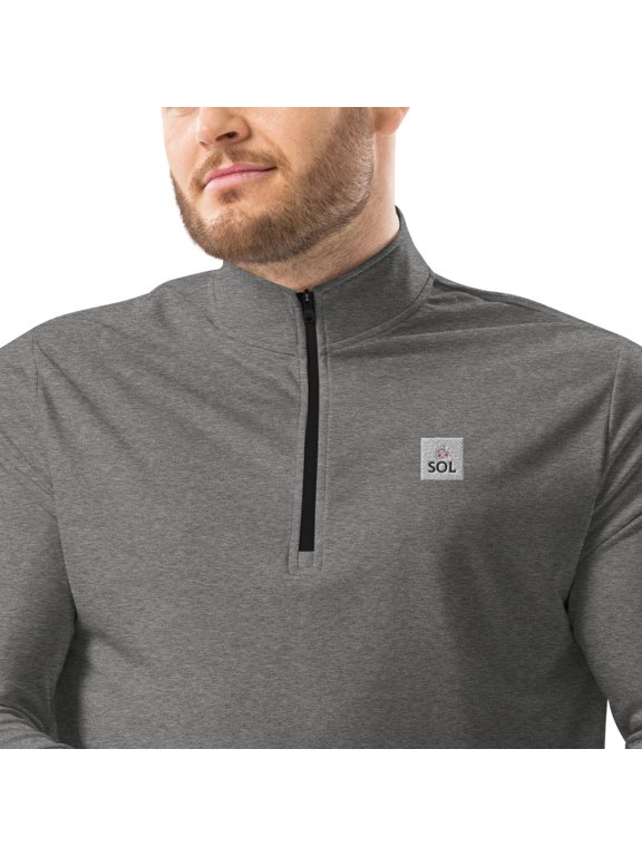 SOL All DAY Quarter zip pullover (Black Heather, L)