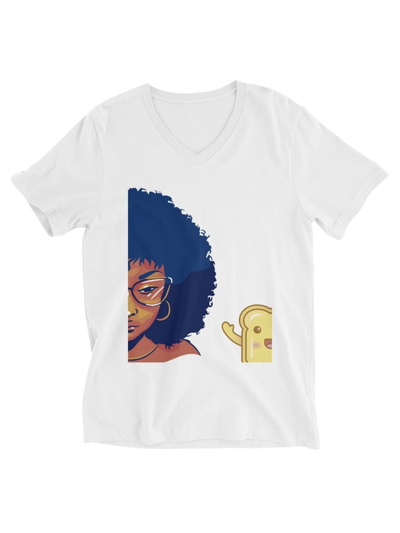 SOL Bread Unisex Short Sleeve V-Neck T-Shirt (White, M)