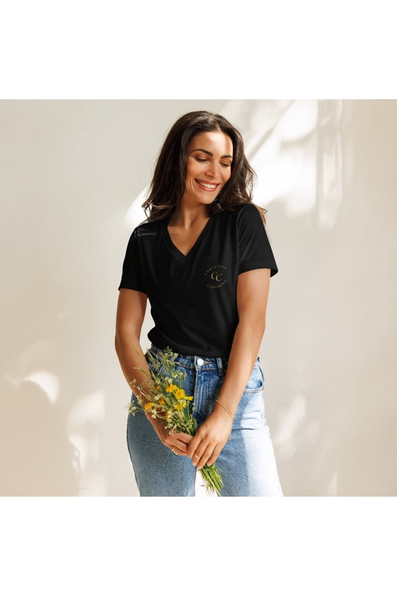 SOL "CC" Christian Clothing Women’s relaxed v-neck t-shirt (L)