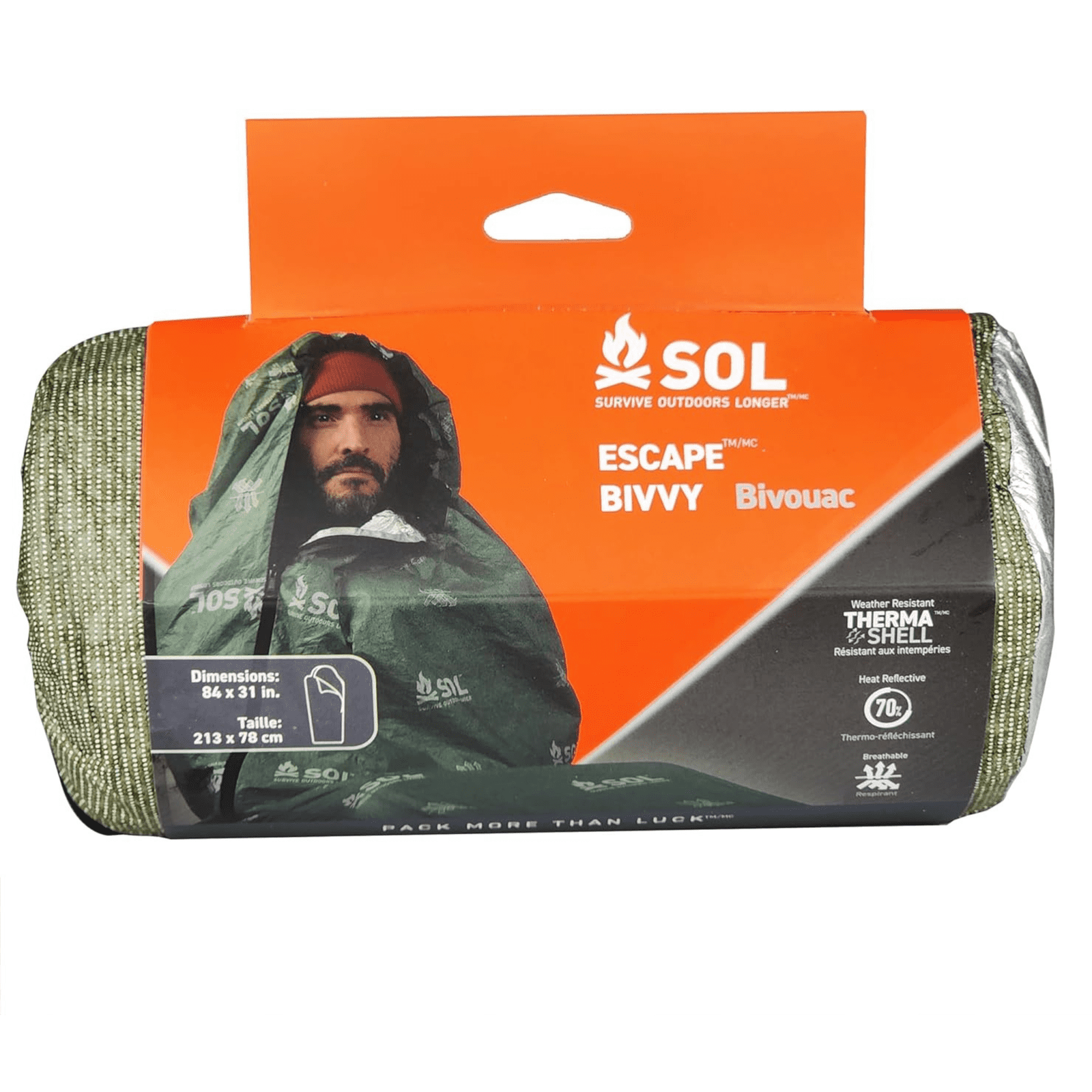 SOL Escape Bivvy with Hood: 84 in. x 31 in. (Green)