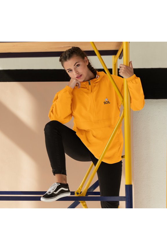 SOL "Game time" Embroidered Champion Packable Jacket (Gold, 2XL)