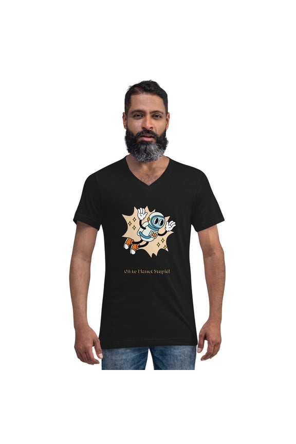SOL Gone Unisex Short Sleeve V-Neck T-Shirt (Black, S)