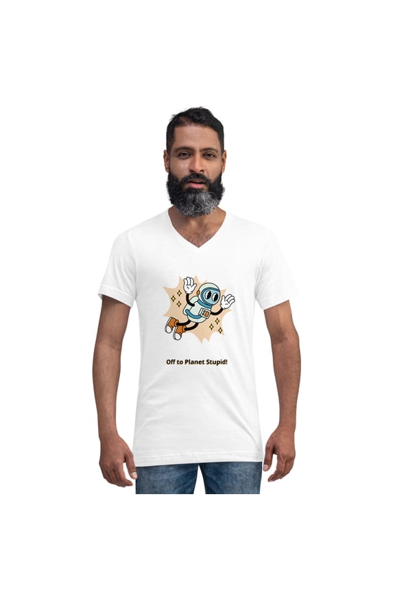 SOL Gone Unisex Short Sleeve V-Neck T-Shirt (White, M)