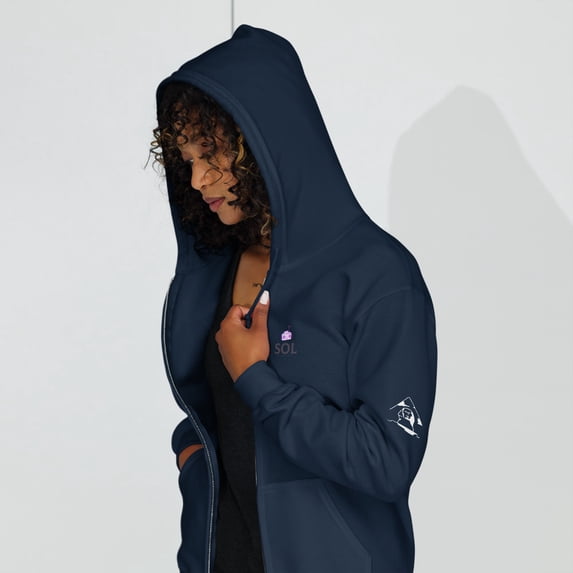 SOL Never Again Unisex heavy blend zip hoodie (Navy, L)