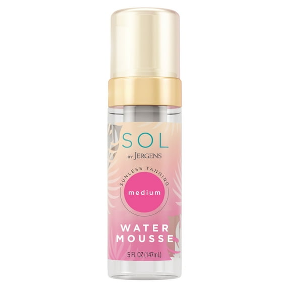 SOL by Jergens Medium Water Tanning Mousse with Coconut Water, Dye-Free, 5 fl oz