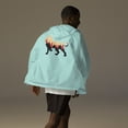 thumbnail image 1 of SOL of a Lion Unisex lightweight zip up windbreaker (Aqua/White Zipper, L), 1 of 1