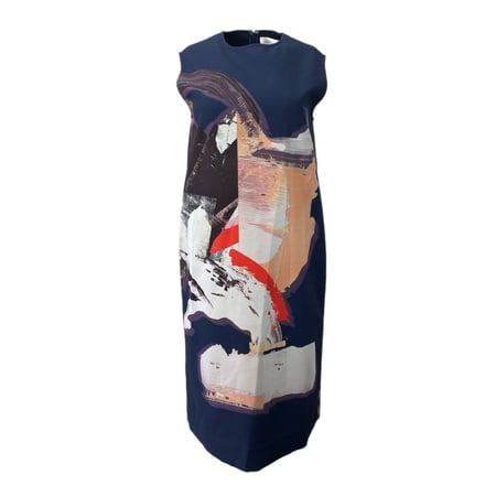 SOLACE London Porter Midi Dress, Navy Print, 4