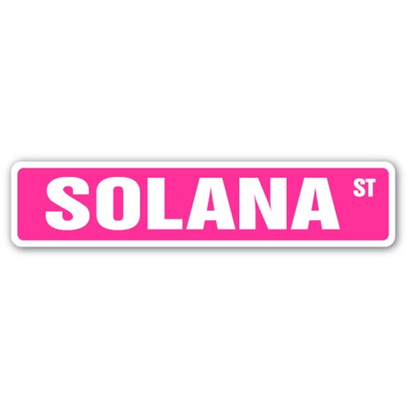 SOLANA Street Sign Childrens Name Room Sign | Indoor/Outdoor | 18" Wide
