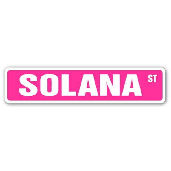 SOLANA Street Sign Childrens Name Room Sign | Indoor/Outdoor | 30" Wide