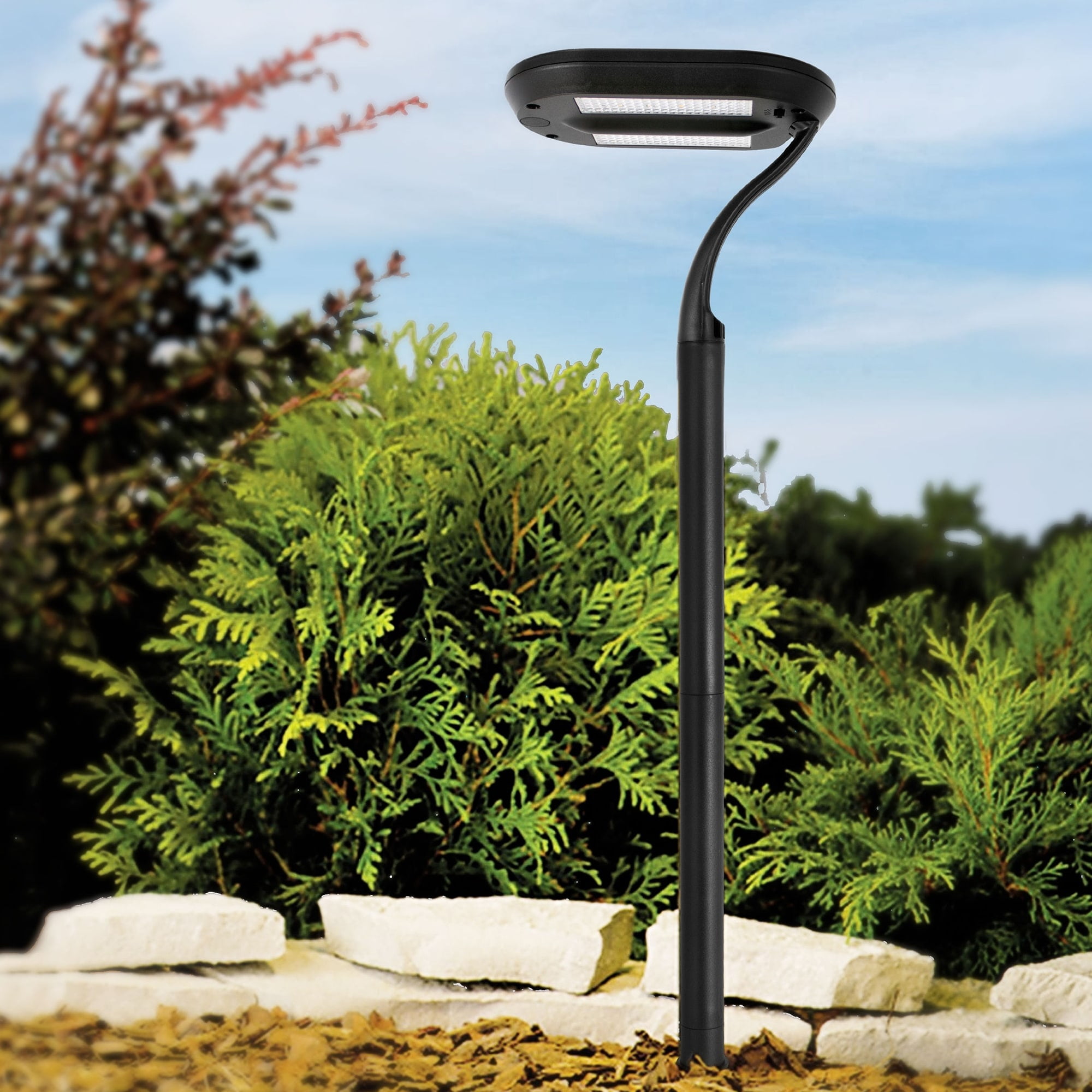 Black Resin LED Solar Pathway Lights, 4-Pack