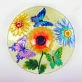 thumbnail image 1 of Solar Glass Floral Butterfly Bird Bath, 1 of 4