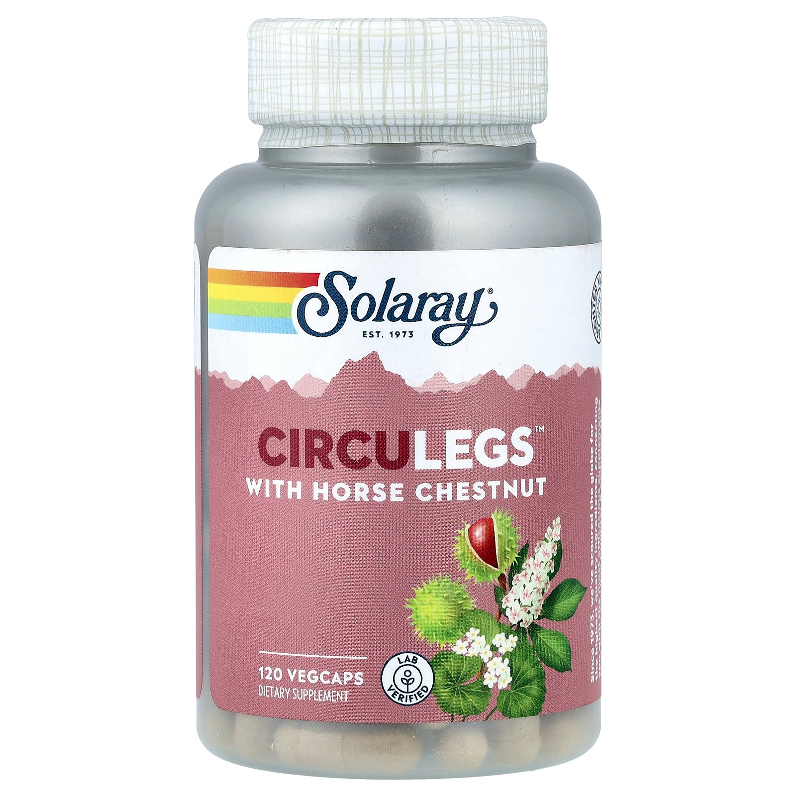 SOLARAY Circulegs - Herbal Supplements for Wellness Support w/ Horse Chestnut Extract and Vitamin C, Plus Gotu Kola, Flavonoids, Hesperidin Blend - Vegan, Gluten Free, 60-Day Guarantee - 60 Servings (60 Serv, 120 VegCaps)
