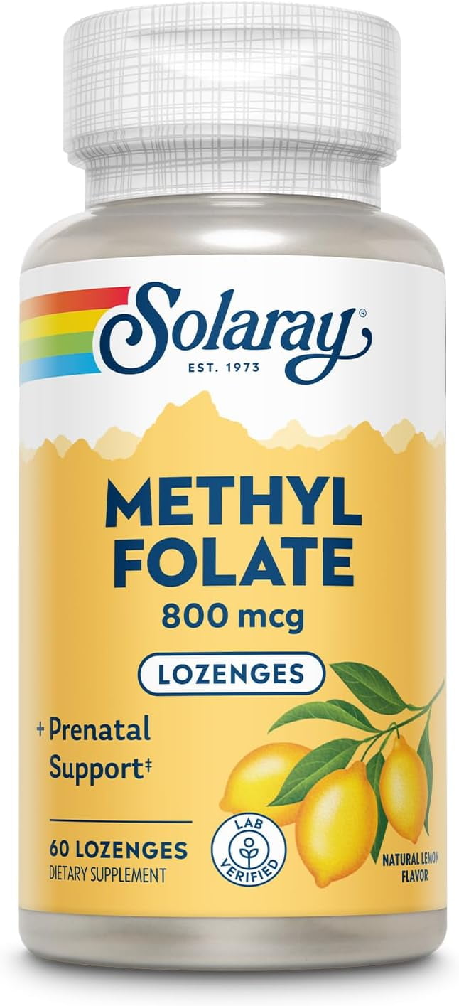 SOLARAY Methyl Folate 800 mcg 470 mcg Folic Acid 5MTHF Prenatal