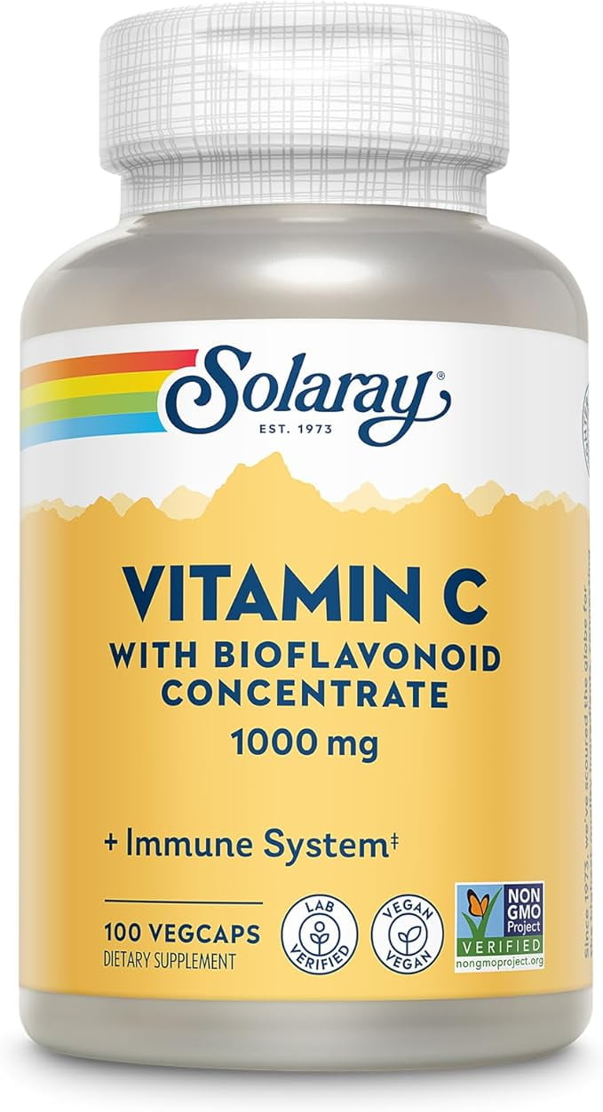 SOLARAY Vitamin C with Bioflavonoid Concentrate Rose HIPS, Acerola