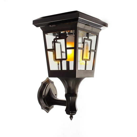 SOLARBASICS Luna Flame Bulb Outdoor Solar Accent Light, Stake, Pier and Wall Mounts, LED, Black, 4-Pack