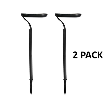 SOLARBASICS SB-233AB Modern Pathway Solar Landscape Accent Light, LED, Black, 2-Pack