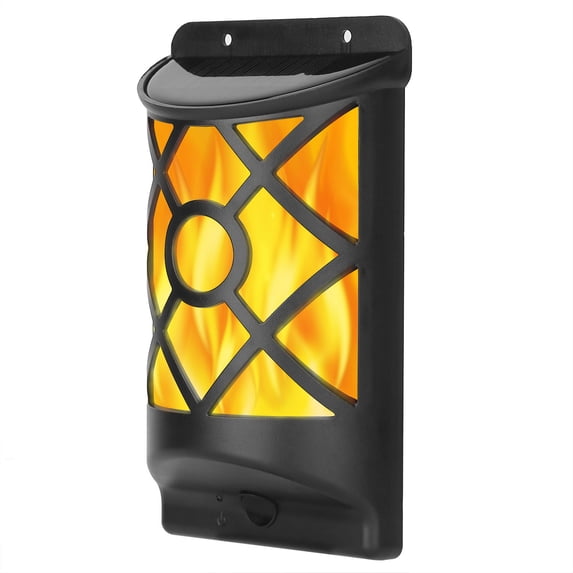 SOLAREK Outdoor Flame Solar Lights Waterproof 96 LEDs Wall Mount Lamps Flickering Blaze Auto on/off Sensor Landscape Decorative Lamp for Patio Yard