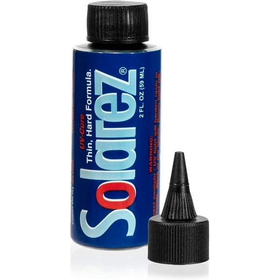 SOLAREZ Fly Tie UV Cure Resin - Thin Hard Formula (2 oz) Fly Tying, Fly Fishing, UV Cure Resin ~ Build Fly Heads and Bodies, Non Yellowing! ~ Easy to Apply, Medium Viscosity (w30 Oil) Made in The USA