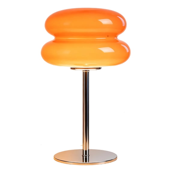 SOLARGESS Bedroom Glass Mushroom Lamp, mid century modern Orange,0