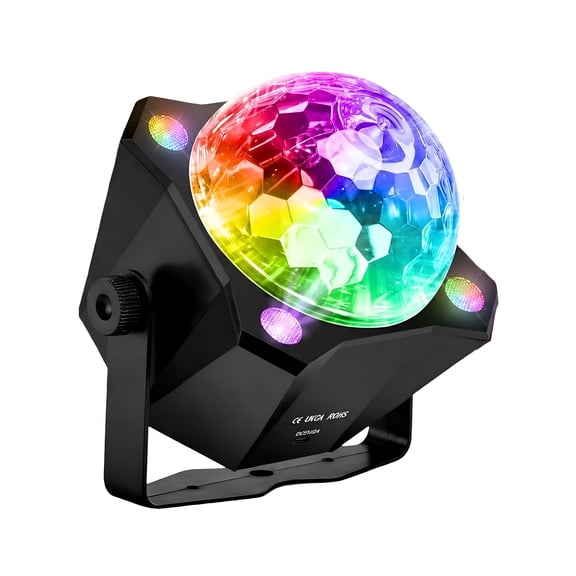 SOLARGESS Disco Ball Light Dj Party LightSound Activated 6 Colors,Stage Strobe for Outdoors and Indoors Home Club Karaoke Christmas Halloween Birthday Wedding Dancing Mood Lights