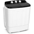 thumbnail image 1 of SOLAURA 16 LBS Portable Washing Machine, Mini Washer and Dryer Combo, Semi-Automatic Twin Tub Washer with Drain Pump for Dorms, Apartments, RVs (Black), 1 of 9