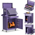 thumbnail image 1 of SOLAURA 5-Drawer Rolling Tool Chest with Detachable Top Box, Metal Tool Box with Wheels, Lockable Storage Cabinet for Warehouse, Garage, Workshop, Barbershop, Purple, 1 of 9