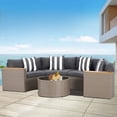 thumbnail image 1 of SOLAURA 5-Piece Outdoor Patio Furniture Gray Wicker Sectional Sofa Set, 1 of 7