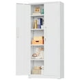 thumbnail image 1 of SOLAURA 63"H Metal Garage Storage Cabinet with Locking Doors and 4 Adjustable Shelves, Lock Storage Cabinet for Home Office, Garage, Shop (White), 1 of 9