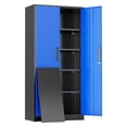 thumbnail image 1 of SOLAURA 71" Metal Garage Storage Cabinet with Locking Doors and Adjustable Shelves for Home, Office(Black Blue), 1 of 7
