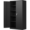 thumbnail image 1 of SOLAURA 72 Inches Tall Metal Garage Storage Cabinets, Lockable Storage Cabinet with Doors and Adjustable Shelves for Office, Home, Shops, Garage, Black, 1 of 9
