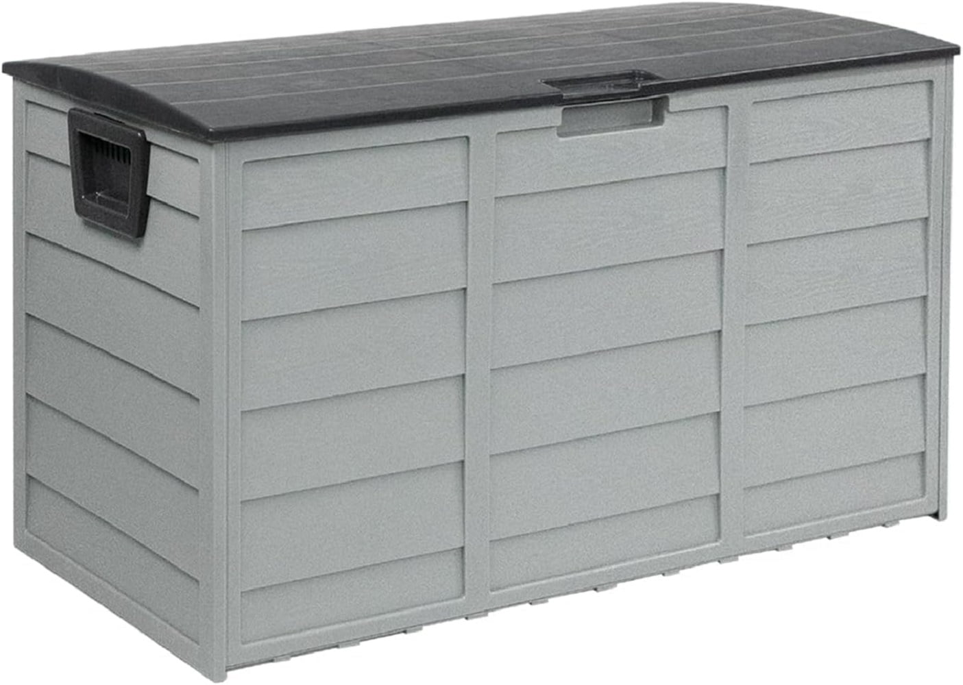 SOLAURA 75 Gallon Deck Box Outdoor Resin Storage Box, Gray