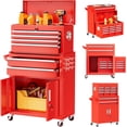 thumbnail image 1 of SOLAURA 8-Drawer Rolling Tool Chest Metal Tool Box Lockable Storage Cabinet with Wheels, Red, 1 of 9