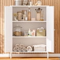 thumbnail image 1 of SOLAURA Bathroom Storage Cabinet, Wooden Floor Cabinet with Magnetic Double Doors & Adjustable Shelves, Freestanding Cupboard for Bathroom, Laundry Room, Entryway & Small Apartments, White, 1 of 8