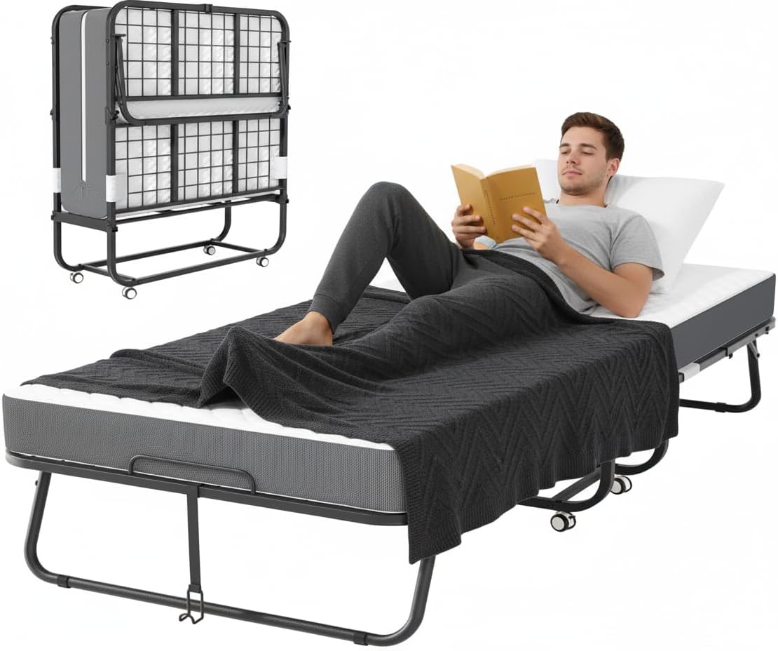 SOLAURA Folding Bed with Mattress, 75