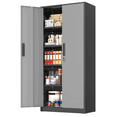 thumbnail image 1 of SOLAURA Metal Storage Cabinet, 71" Garage Storage Cabinet with Lock, Black Grey Metal Cabinet with 2 Doors and 4 Adjustable Shelves for Home Office, File, Easy Assemble, 1 of 7