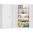 thumbnail image 1 of SOLAURA Metal Storage Cabinet with Locking Doors and 4 Adjustable Shelves, 72"H x 36"W x 18"D Cabinet for Office, Home, Garage, Warehouse(White), 1 of 7