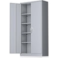 thumbnail image 1 of SOLAURA Metal Storage Garage Cabinets with Locking Doors and Adjustable Shelves, 72 inch Tall Steel Storage Cabinet for Office, Home (Cement Grey), 1 of 8