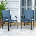 thumbnail image 1 of SOLAURA Patio Chairs Set of 2, Outdoor Dining Textilene Chairs for Porch Garden Backyard Deck, Dark Blue, 1 of 6