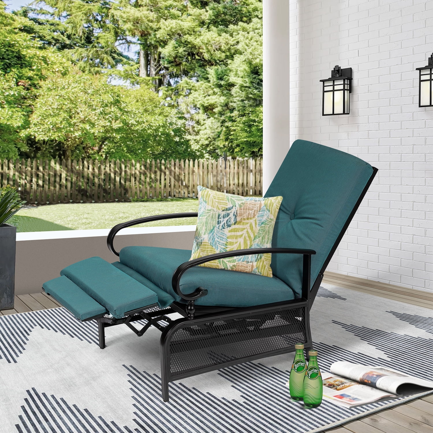 Metal patio chair with cushion new arrivals
