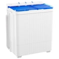thumbnail image 1 of SOLAURA Portable Twin Tub Mini Washing Machine, 26lbs Capacity, Semi-Automatic Combo with 15lbs Washer & 11lbs Spinner for Apartments, RVs, and Dorms (Blue), 1 of 9