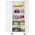 thumbnail image 1 of SOLAURA Rolling Metal Garage Storage Cabinet with Locking Doors and Adjustable Shelves, 73-inch White Rolling Steel Tool Cabinet for Home Office, Garage, Warehouse, 1 of 9